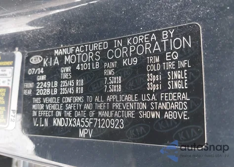 2015 Kia Soul ! z USA, uszkodzony, nr VIN KNDJX3A55F7120923